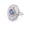 Bague 56 BAGUE PLATINE - AIGUE-MARINE ET DIAMANTS 58 Facettes