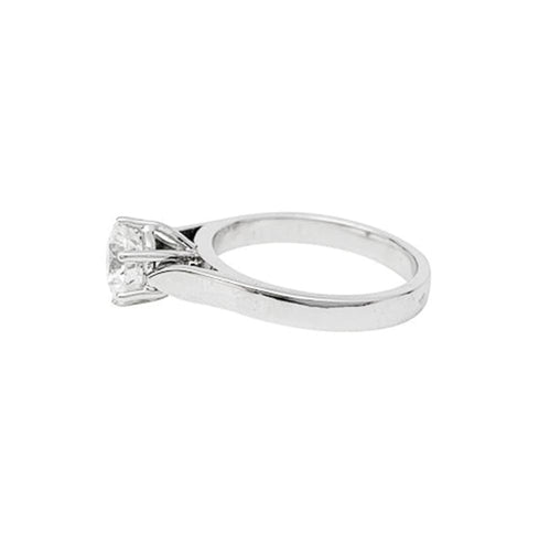 Solitaire en or blanc d'occasion, diamant taille brillant  1,59 carat