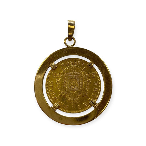 Pendentif Pendentif pièce 20 francs Napoléon 1864 en or jaune 58 Facettes 330087439