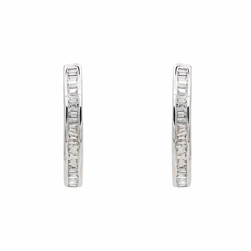 Boucles d'oreilles Boucles d'oreilles Créoles Or blanc Diamant 58 Facettes 3814689CN
