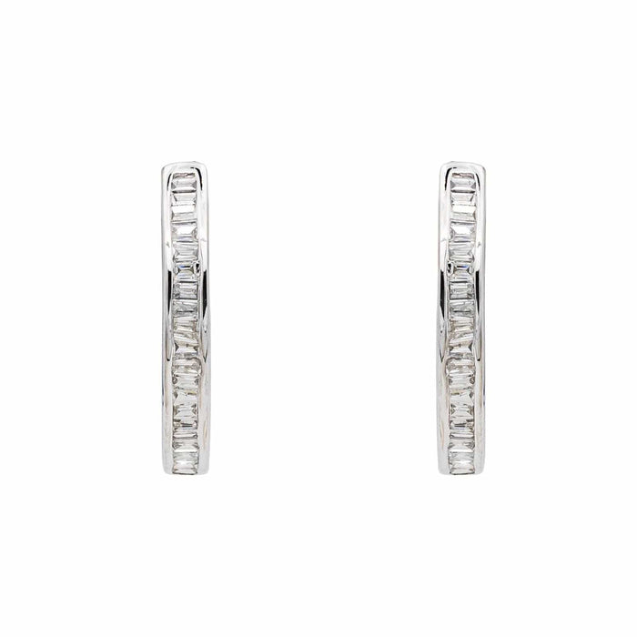 Boucles d'oreilles Boucles d'oreilles Créoles Or blanc Diamant 58 Facettes 3814689CN