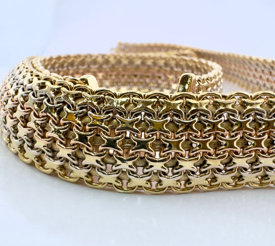 Collier Parure deux pièces collier et bracelet 3 ors 58 Facettes