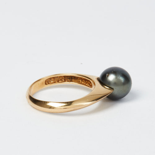 Bague Bague Or Jaune - Perle de Tahiti 58 Facettes RÉF 2267/11