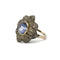 Bague 56 Bague - Or jaune argent, saphir et diamants. 58 Facettes 1055