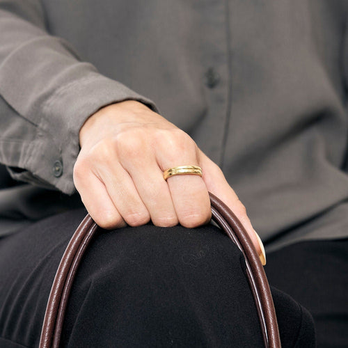 Bague 59 Alliance or jaune et diamants 58 Facettes LP1150