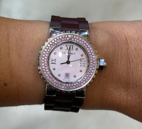 Montre Chaumet  - Montre class one saphirs roses et diamants 58 Facettes