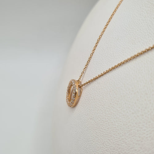 Collier Collier or rose, cercle en diamants 58 Facettes