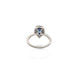 Bague 51 Solitaire or blanc diamants et saphir poire 58 Facettes