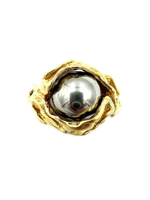 Bague 54 GILBERT ALBERT. Bague or jaune 18K et billes interchangeables 58 Facettes