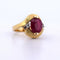 Bague 56 Bague vintage en or jaune avec rubis et diamants 58 Facettes