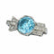 Broche Broche en platine des années 1950 avec zircon bleu – Géométrie raffinée du milieu du siècle 58 Facettes 25115-0286