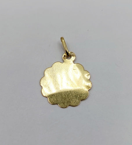 Pendentif Petite médaille religieuse antique or jaune Vierge Marie (circa 1900) 58 Facettes A05912