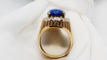 Bague 55.5 Bague vintage en or jaune, cabochon de Lapis Lazuli et diamants 58 Facettes 30305