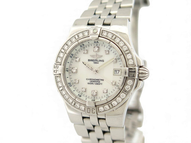 Montre montre BREITLING starliner a71340 30mm lunette diamants acier quartz 58 Facettes 271883