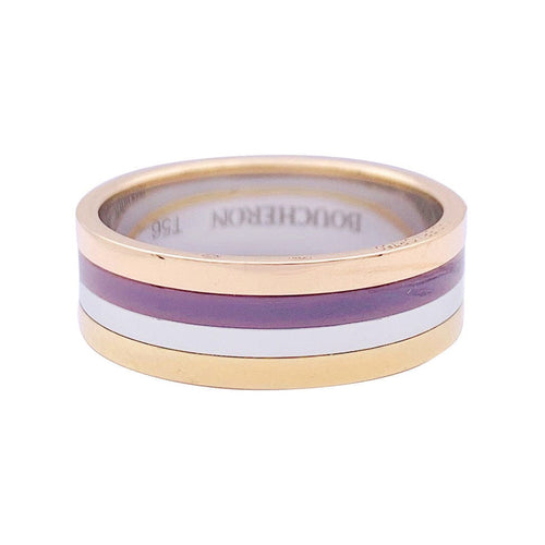 56 Bague Boucheron "My First Quatre", deux ors et acier. 58 Facettes 33324