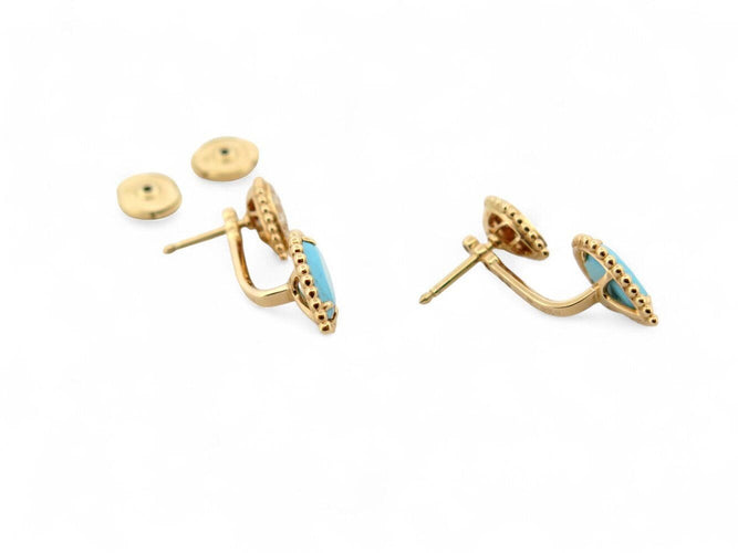 Boucles d'oreilles boucles d'oreilles BOUCHERON serpent boheme or 18k diamant 0.16ct turquoise 58 Facettes 271373