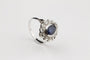 Bague 53 Bague Marguerite Or blanc Saphir Diamants 58 Facettes