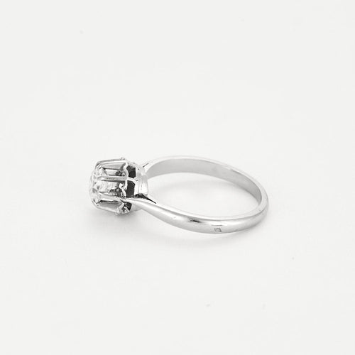 Bague 54 Bague Solitaire en or blanc, platine et diamants 58 Facettes BLO0315