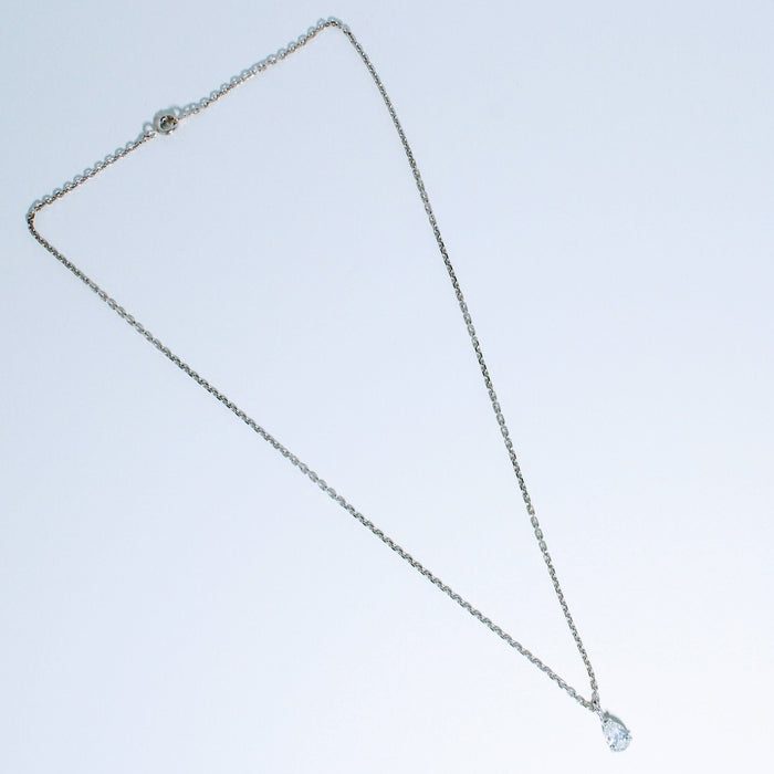 Collier Collier solitaire or blanc et diamant poire 0.60 ct 58 Facettes 240 570