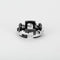 Bague 55 MELLERIO - Graphic - Bague or blanc et céramique noire 58 Facettes J1WG463-9051