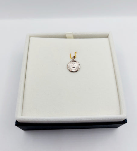 AUGIS - Pendentif médaille d'amour or blanc  "+ qu'hier - que demain" - L'Originale Mini