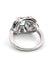 Bague 52 Bague en or blanc 18 carats avec une aigue-marine centrale et des diamants en périphérie 58 Facettes