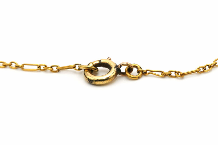 Collier Collier Art Nouveau tourmalines, perles et diamants taille rose en or jaune 18 carats 58 Facettes 22936