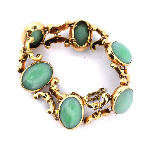 Bracelet BRACCIALE ORO GIALLO 18 KT - CRISOPRASI NATURALI 58 Facettes