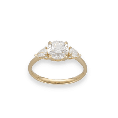 Bague 53,5 Solitaire Diamant – Or Jaune 18k – Diamant Central 1,17 ct D-VVS2 + 0,31 ct G-VS – Taille 53,5 58 Facettes FB11110 / FB11202