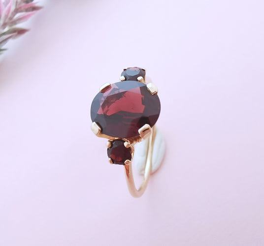 Bague grenats or rose 18 K