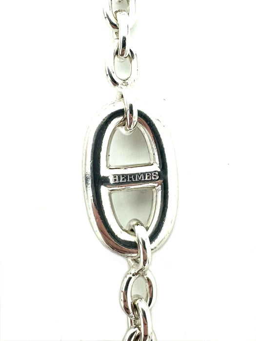 Collier HERMES. Collection "Farandole", sautoir argent 80cm 58 Facettes