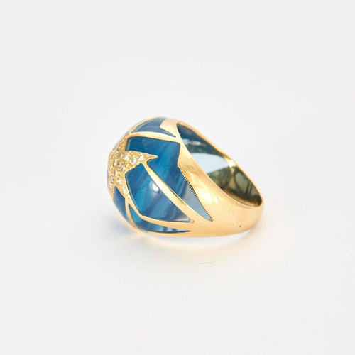 Bague 53 Bague or jaune étoile diamants 58 Facettes 1-0000130/2