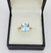 Bague 50 Bague en or avec topaze bleu clair 58 Facettes