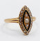 Bague 51 Bague marquise victorienne or rose 18k perles et émail noir (circa 1890) 58 Facettes A06200