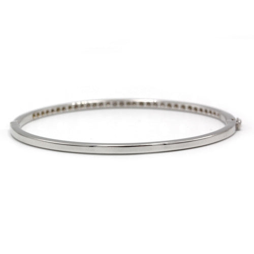 Bracelet Bracelet rigide en or blanc 750 et diamants environ 1 carat total 58 Facettes 1242