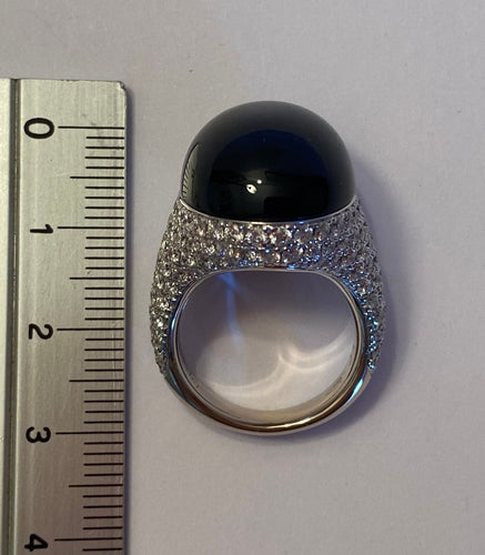 Chantecler - Bague Cherie en or blanc 18 carats, onyx et diamants