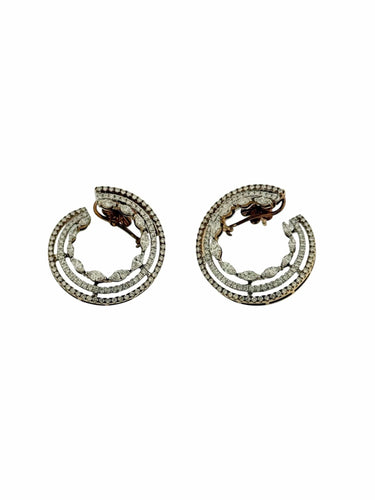 Boucles d'oreilles Boucles d'oreilles or rose et or blanc, diamants naturels 58 Facettes