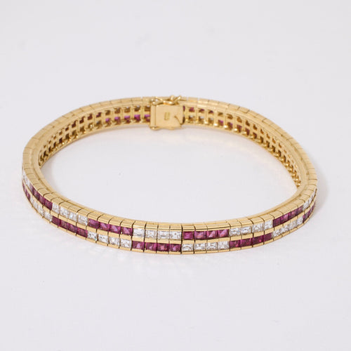 Bracelet Bracelet rubis et diamants 58 Facettes