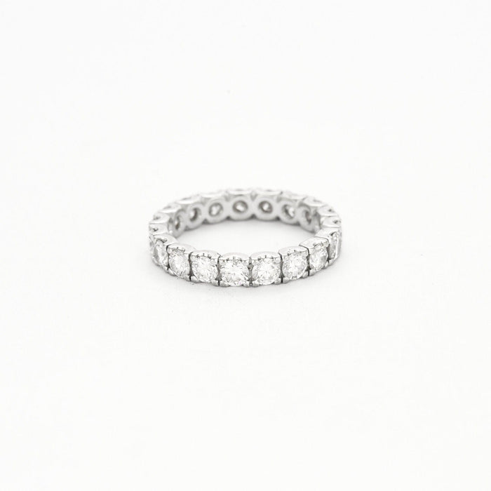 Bague 55 Alliance Américaine or blanc diamants 58 Facettes 240 565