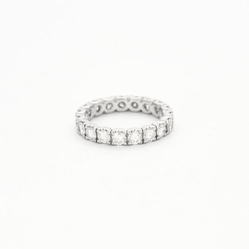 Bague 55 Alliance Américaine or blanc diamants 58 Facettes 240 565
