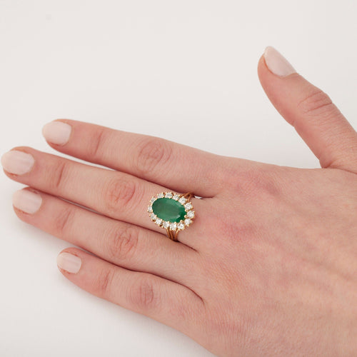 Bague Bague émeraude et diamants 58 Facettes
