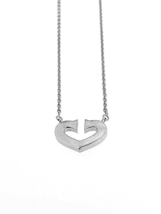 Collier CARTIER - C Collection Collier cœur en or blanc 58 Facettes