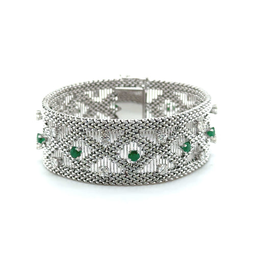 Bracelet Bracelet vintage or blanc - Diamants et émeraudes 58 Facettes 1.0000651/3