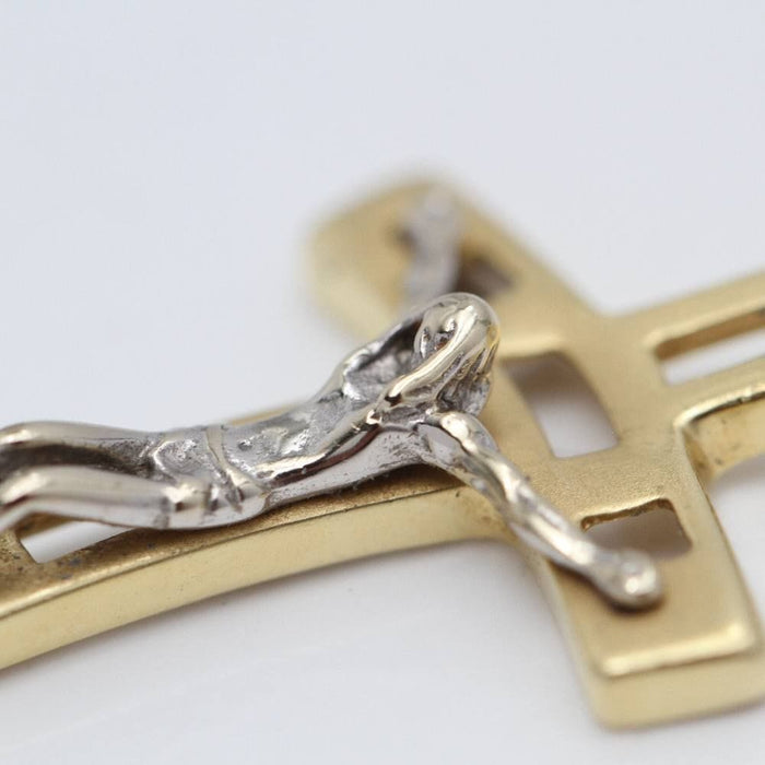 Pendentif pendentif croix en or bicolore 58 Facettes E363227A