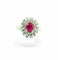 Bague 52 Bague ancienne en or blanc rubis et diamants 58 Facettes