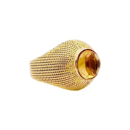 Bague 51 Bague vintage, or jaune, cabochon de citrine. 58 Facettes 34799