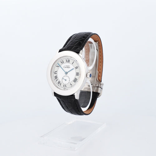 Bracelet Cartier Must Ronde - Cadran argent ivoire - LM 58 Facettes