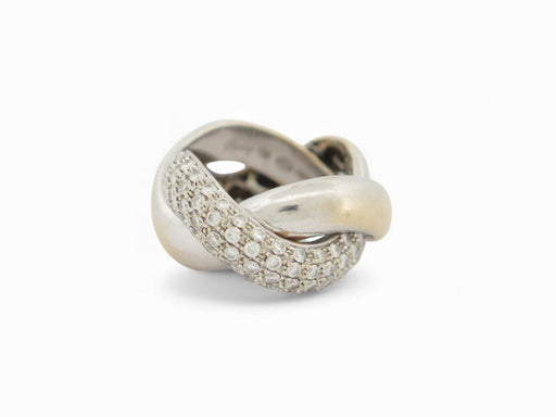 Bague 47 bague POIRAY tresse gm 451110 t47 en or blanc 18k & 51 diamants 1ct 58 Facettes 268752