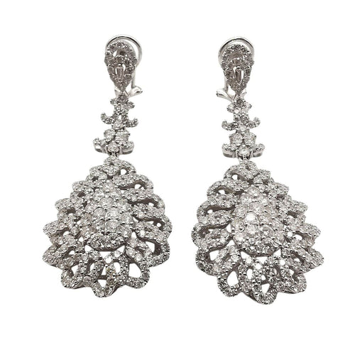 Boucles d'oreilles Boucles d'oreilles or blanc & diamants 58 Facettes