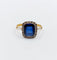 Bague 59 Bague art déco or jaune, saphir synthétique et diamants 58 Facettes B01002